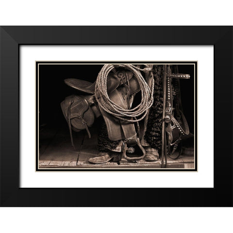 Waiting for A Ride Black Modern Wood Framed Art Print with Double Matting by Dawson, Robert