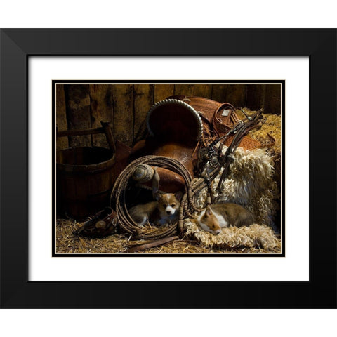 Waiting for the Boss Black Modern Wood Framed Art Print with Double Matting by Dawson, Robert