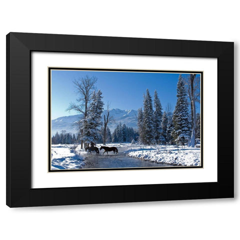 Winter In the Wallowa Black Modern Wood Framed Art Print with Double Matting by Dawson, Robert