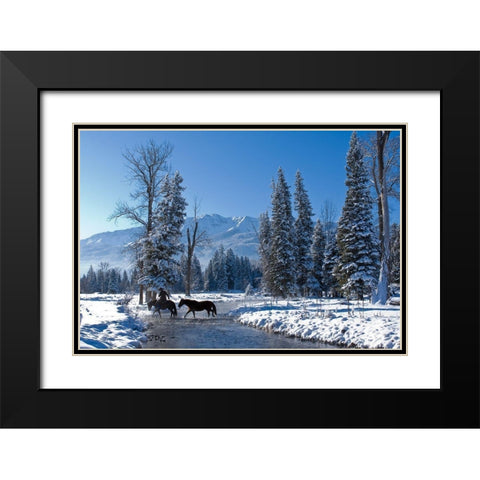 Winter In the Wallowa Black Modern Wood Framed Art Print with Double Matting by Dawson, Robert