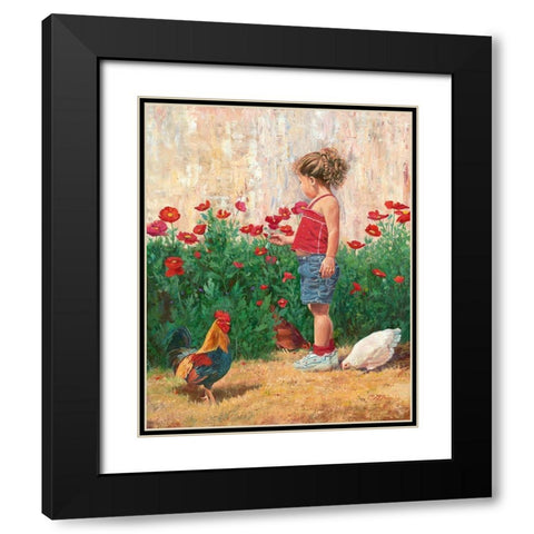 Country Girl Black Modern Wood Framed Art Print with Double Matting by Dudley, June