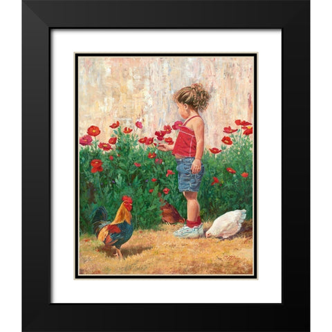 Country Girl Black Modern Wood Framed Art Print with Double Matting by Dudley, June