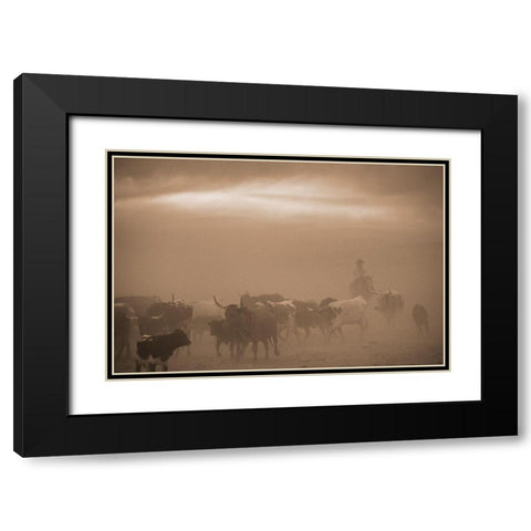 Caught In A Dust Storm Black Modern Wood Framed Art Print with Double Matting by Dawson, Robert