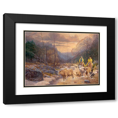 Early Morning Ride Black Modern Wood Framed Art Print with Double Matting by Dudley, June