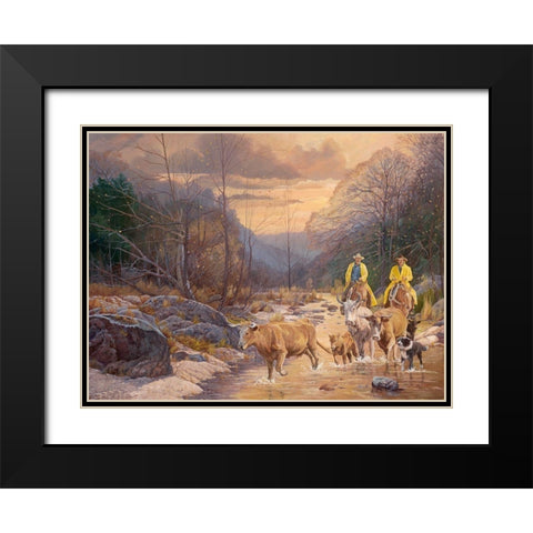Early Morning Ride Black Modern Wood Framed Art Print with Double Matting by Dudley, June