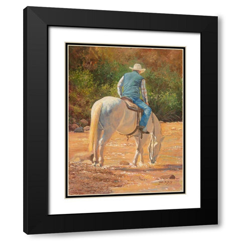 A Cool Drink Black Modern Wood Framed Art Print with Double Matting by Dudley, June