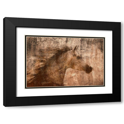 The Arab Prancer Black Modern Wood Framed Art Print with Double Matting by Dawson, Robert