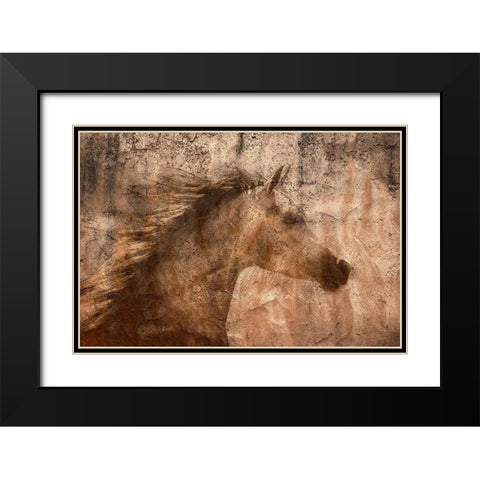 The Arab Prancer Black Modern Wood Framed Art Print with Double Matting by Dawson, Robert