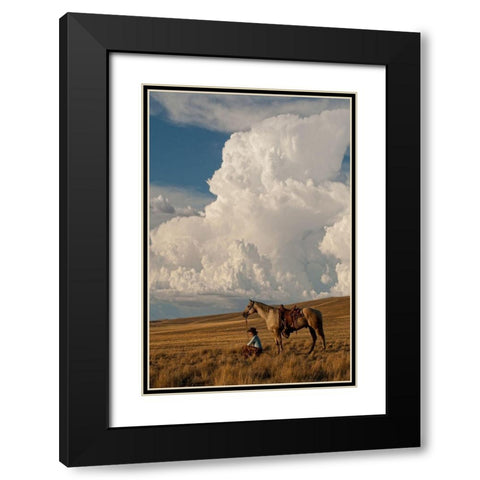 Thunder On the Prairie Black Modern Wood Framed Art Print with Double Matting by Dawson, Robert