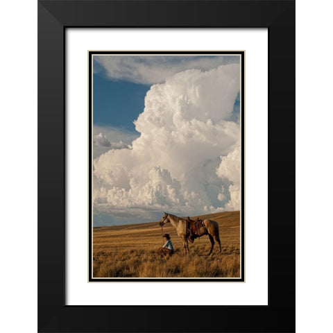 Thunder On the Prairie Black Modern Wood Framed Art Print with Double Matting by Dawson, Robert