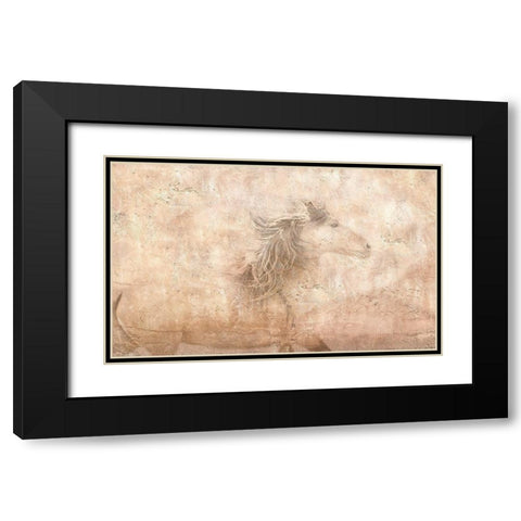 The Fresco Horse Black Modern Wood Framed Art Print with Double Matting by Dawson, Robert