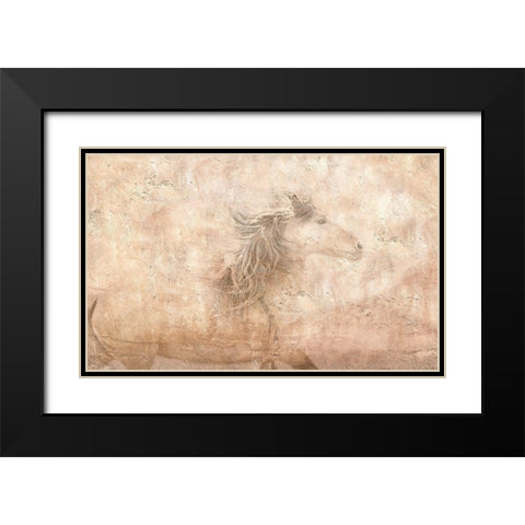 The Fresco Horse Black Modern Wood Framed Art Print with Double Matting by Dawson, Robert