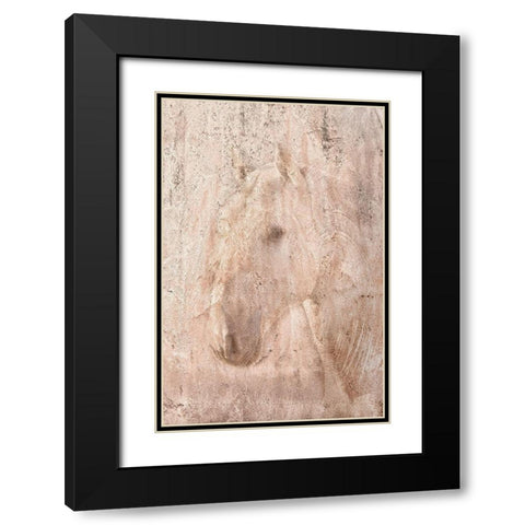 The White Stallion Black Modern Wood Framed Art Print with Double Matting by Dawson, Robert