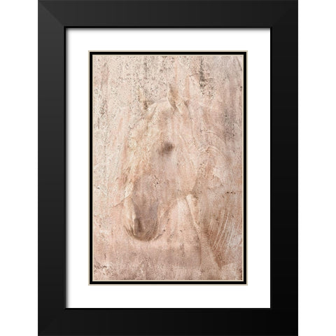 The White Stallion Black Modern Wood Framed Art Print with Double Matting by Dawson, Robert