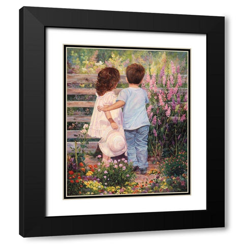 Flowers For The Lady Black Modern Wood Framed Art Print with Double Matting by Dudley, June
