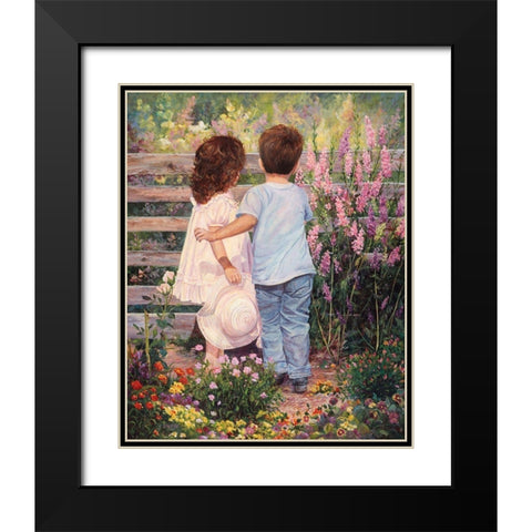 Flowers For The Lady Black Modern Wood Framed Art Print with Double Matting by Dudley, June