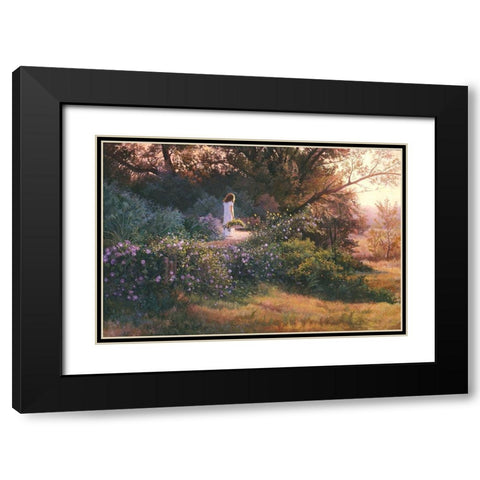 Morning Stroll Black Modern Wood Framed Art Print with Double Matting by Dudley, June