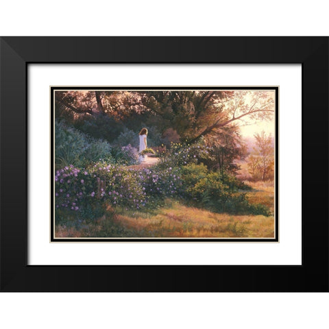 Morning Stroll Black Modern Wood Framed Art Print with Double Matting by Dudley, June