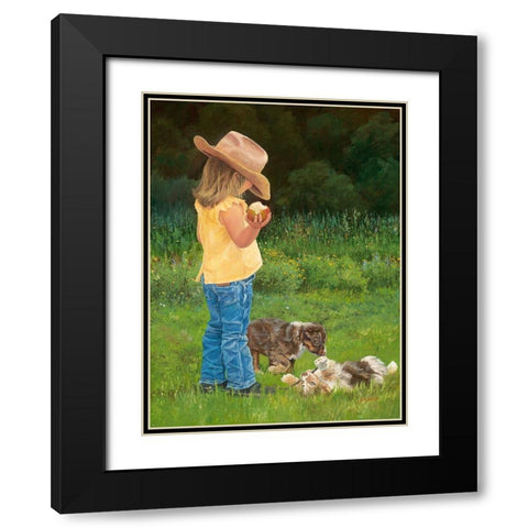 Play Time Black Modern Wood Framed Art Print with Double Matting by Dudley, June