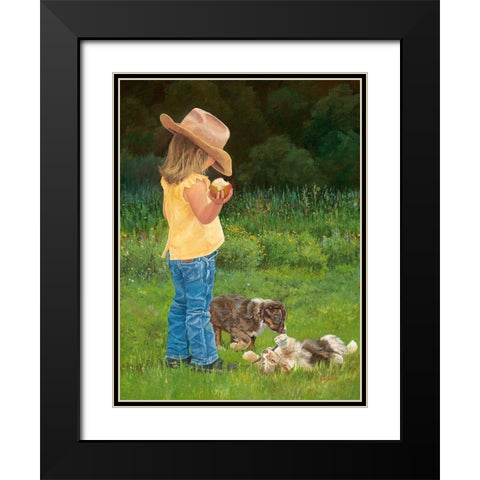 Play Time Black Modern Wood Framed Art Print with Double Matting by Dudley, June