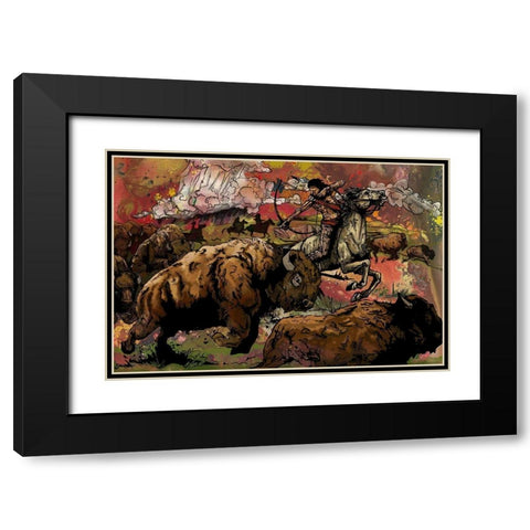 Hollow Bones Black Modern Wood Framed Art Print with Double Matting by Kuehl, Cody