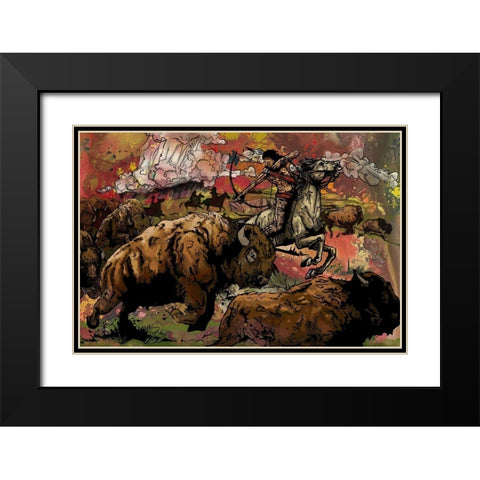 Hollow Bones Black Modern Wood Framed Art Print with Double Matting by Kuehl, Cody
