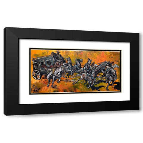 Stage Run Black Modern Wood Framed Art Print with Double Matting by Kuehl, Cody