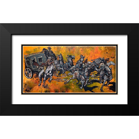 Stage Run Black Modern Wood Framed Art Print with Double Matting by Kuehl, Cody