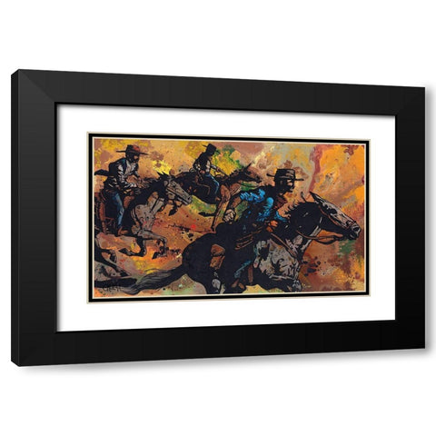 Outriders Black Modern Wood Framed Art Print with Double Matting by Kuehl, Cody
