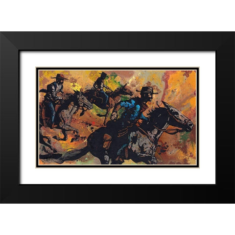 Outriders Black Modern Wood Framed Art Print with Double Matting by Kuehl, Cody