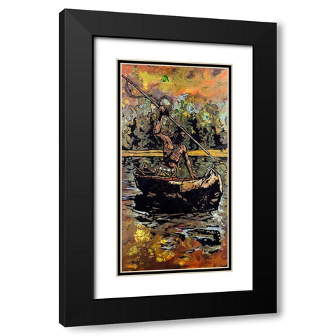 Canoe Black Modern Wood Framed Art Print with Double Matting by Kuehl, Cody