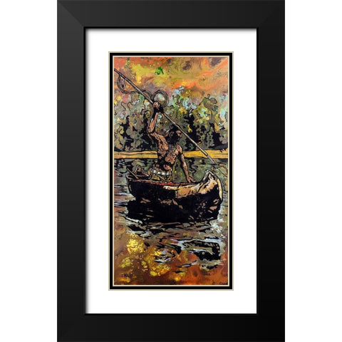 Canoe Black Modern Wood Framed Art Print with Double Matting by Kuehl, Cody