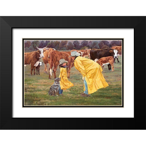 Game Plan Black Modern Wood Framed Art Print with Double Matting by Dudley, June
