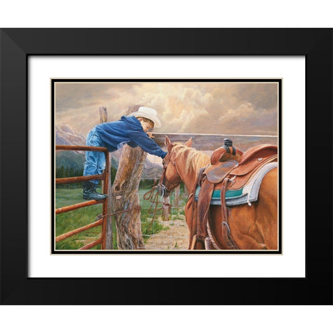 Give Me A Chance Black Modern Wood Framed Art Print with Double Matting by Dudley, June