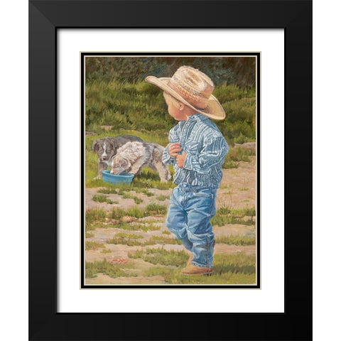 Little Boy Blue Black Modern Wood Framed Art Print with Double Matting by Dudley, June