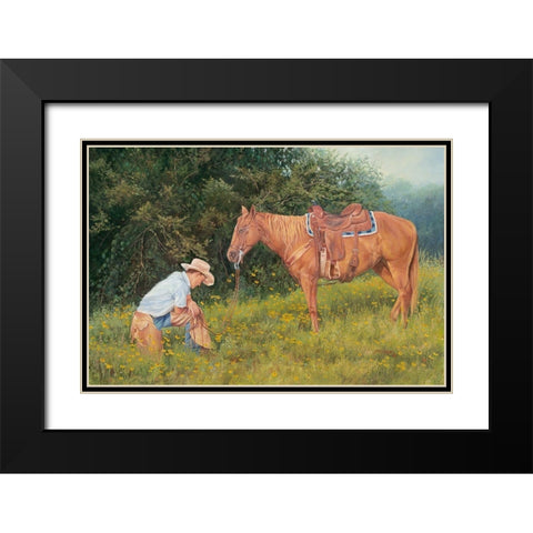Giving Thanks Black Modern Wood Framed Art Print with Double Matting by Dudley, June