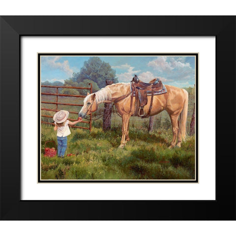An Apple A Day Black Modern Wood Framed Art Print with Double Matting by Dudley, June