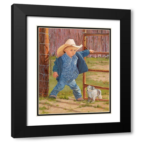 Baby Blues Black Modern Wood Framed Art Print with Double Matting by Dudley, June