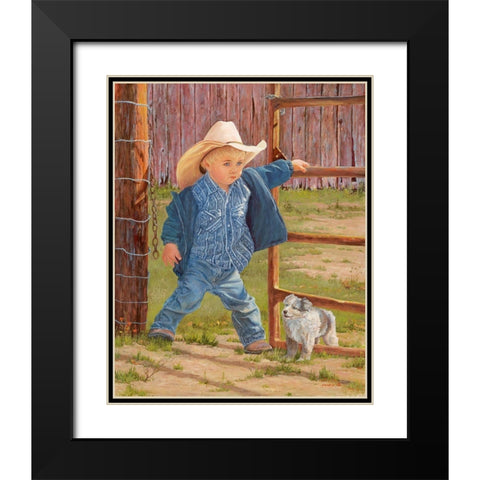 Baby Blues Black Modern Wood Framed Art Print with Double Matting by Dudley, June