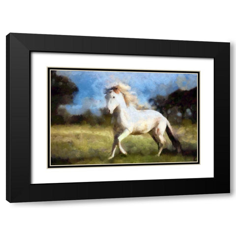 Slow Trot Black Modern Wood Framed Art Print with Double Matting by Bolokofsky, Ronald