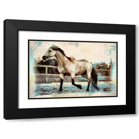 Arabian Trot II Black Modern Wood Framed Art Print with Double Matting by Bolokofsky, Ronald