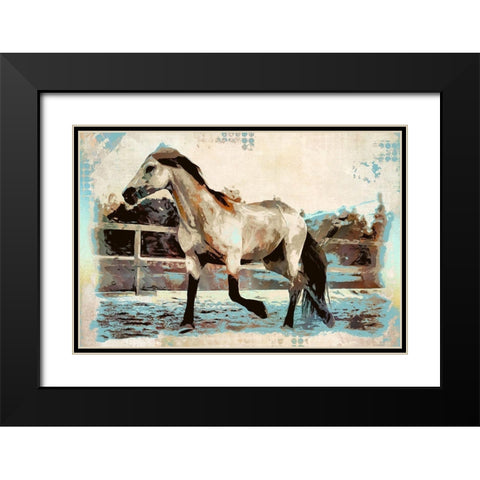 Arabian Trot II Black Modern Wood Framed Art Print with Double Matting by Bolokofsky, Ronald
