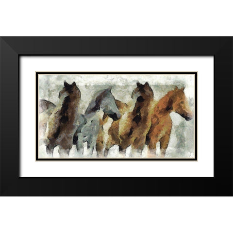 Foursome Black Modern Wood Framed Art Print with Double Matting by Bolokofsky, Ronald
