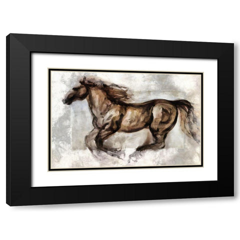Full Trot Black Modern Wood Framed Art Print with Double Matting by Bolokofsky, Ronald