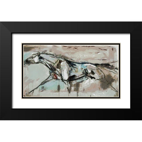 Graceful Trot Black Modern Wood Framed Art Print with Double Matting by Bolokofsky, Ronald
