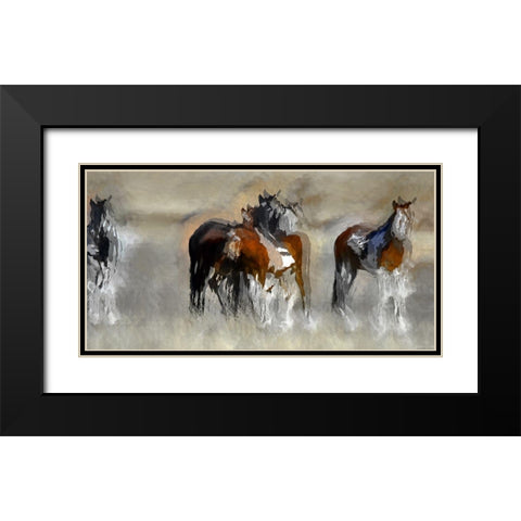Grass Lands Splatter Black Modern Wood Framed Art Print with Double Matting by Bolokofsky, Ronald