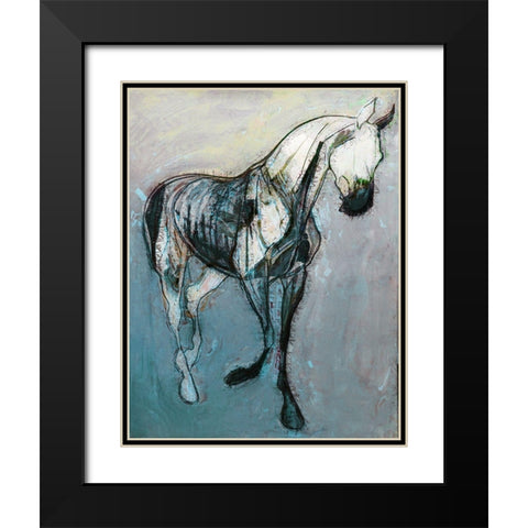 Horse Dance II Black Modern Wood Framed Art Print with Double Matting by Bolokofsky, Ronald