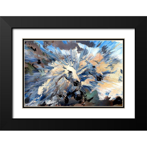 Run Like the Wind Black Modern Wood Framed Art Print with Double Matting by Bolokofsky, Ronald