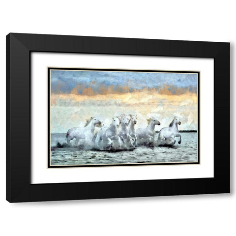 Water Run Black Modern Wood Framed Art Print with Double Matting by Bolokofsky, Ronald