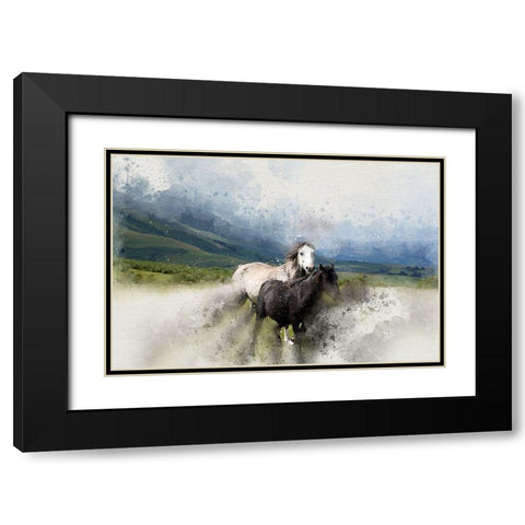 Wild Horses I Black Modern Wood Framed Art Print with Double Matting by Bolokofsky, Ronald
